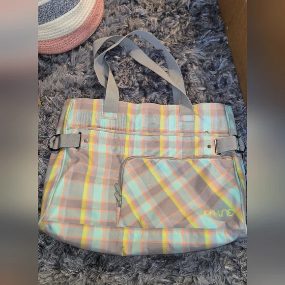 Dakine Multicolor Plaid Tote with Gray Straps - Picture 2 of 13
